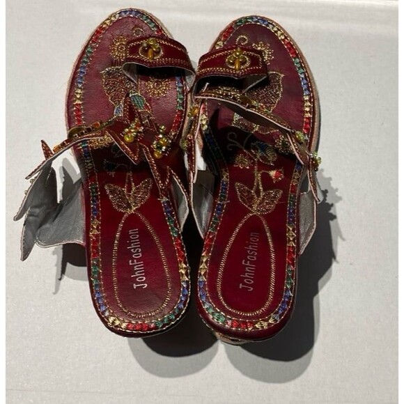 John Fashion Wedge Sandals Size 10 New In Box - Picture 9 of 10